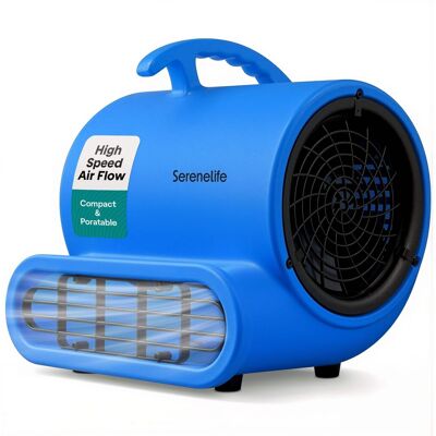 SereneLife - Air Mover High-Performance Portable Blower, 3-Speed Blower Fan 1000 CFM Air Dryer with Adjustable Tilt - blue SereneLife - Air Mover High-Performance Portable Blower, 3-Speed Blower Fan 1000 CFM Air Dryer with Adjustable Tilt - blue