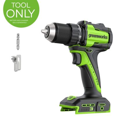 Greenworks - 24V Cordless Brushless 400 in-lbs Drill/Driver - Tool Only, Battery and Charger Not Included Greenworks - 24V Cordless Brushless 400 in-lbs Drill/Driver - Tool Only, Battery and Charger Not Included