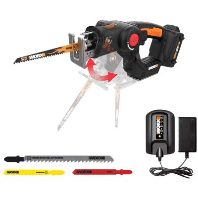 WORX - Axis 20V Cordless Brushless Reciprocating & Jig Saw (1 x Battery & 1 x Charger Included) - Black WORX - Axis 20V Cordless Brushless Reciprocating & Jig Saw (1 x Battery & 1 x Charger Included) - Black