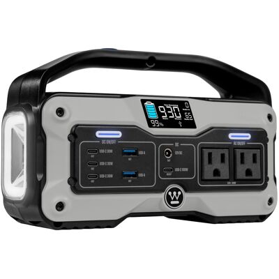 Westinghouse - 400 Watt, 183Wh Lithium-Ion Portable Power Station and Solar Generator with LED Display, Flashlight, and DC Outlets (183 Wh Capacity) - Gray Westinghouse - 400 Watt, 183Wh Lithium-Ion Portable Power Station and Solar Generator with LED Display, Flashlight, and DC Outlets (183 Wh Capacity) - Gray