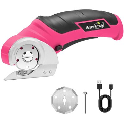SnapFresh - Cordless Electric Scissors 4V Mini Cardboard Cutter for Boxes Carpet Paper with Battery and Type C Cable - Pink SnapFresh - Cordless Electric Scissors 4V Mini Cardboard Cutter for Boxes Carpet Paper with Battery and Type C Cable - Pink