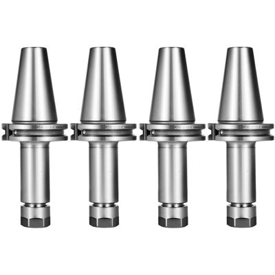 VEVOR - 4Pcs CAT40 Tool Holder ER16 Collet Chuck Set length 100mm Chuck Tool Holder Set Mill Holder - Silver VEVOR - 4Pcs CAT40 Tool Holder ER16 Collet Chuck Set length 100mm Chuck Tool Holder Set Mill Holder - Silver