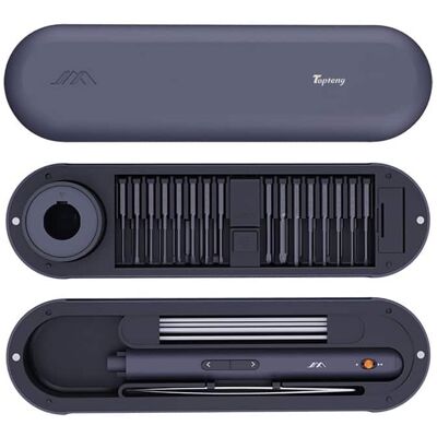 Topteng - Mini Electric Screwdriver with 30 S2 Bits - 0.35N.m Torque, 3 Gears, 360° LED, Magnetic Storage for Phone/Laptop Repair Topteng - Mini Electric Screwdriver with 30 S2 Bits - 0.35N.m Torque, 3 Gears, 360° LED, Magnetic Storage for Phone/Laptop Repair