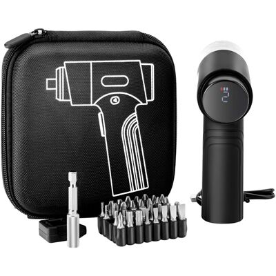 VEVOR - Electric Screwdriver, 7 Torque Settings 0.5-5 N.m, 2500mAh Battery, Cordless Screwdriver Set with 32 PCS 1/4 in Bits - Black VEVOR - Electric Screwdriver, 7 Torque Settings 0.5-5 N.m, 2500mAh Battery, Cordless Screwdriver Set with 32 PCS 1/4 in Bits - Black