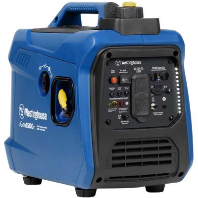 Westinghouse - 1,500-Watt Gas Powered Portable Inverter Generator with Recoil Start and Quiet Technology - Blue Westinghouse - 1,500-Watt Gas Powered Portable Inverter Generator with Recoil Start and Quiet Technology - Blue