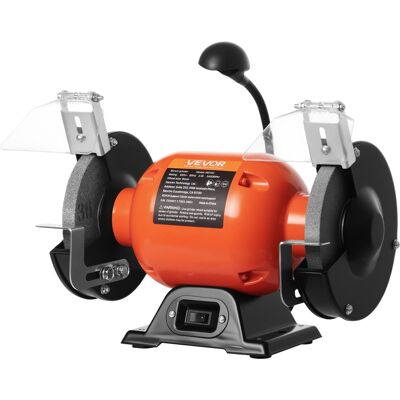 VEVOR - Bench Grinder, 6-inch Single Speed Bench Grinder, 1750RPM Low-Speed Table Grinders with 250W 2A Induction Motor - Orange + Black VEVOR - Bench Grinder, 6-inch Single Speed Bench Grinder, 1750RPM Low-Speed Table Grinders with 250W 2A Induction Motor - Orange + Black