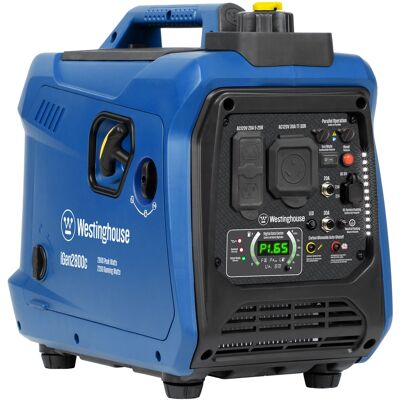 Westinghouse - 2,800-Watt Gas Powered Portable Inverter Generator with Recoil Start, LED Data Center, Quiet Technology - Blue Westinghouse - 2,800-Watt Gas Powered Portable Inverter Generator with Recoil Start, LED Data Center, Quiet Technology - Blue