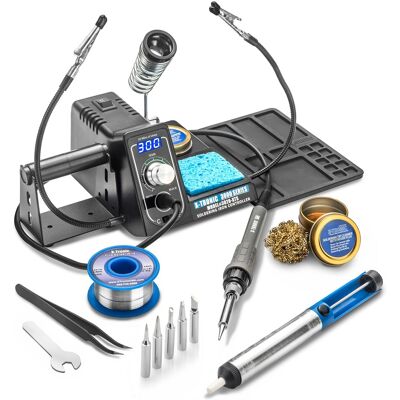 X-Tronic - 3020-XTS 75 W Digital Soldering Iron Station with Sleep Function, °C/°F, & Complete Accessory Kit - Black X-Tronic - 3020-XTS 75 W Digital Soldering Iron Station with Sleep Function, °C/°F, & Complete Accessory Kit - Black