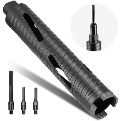 VEVOR - Core Drill Bit, 2 inch Diameter, 9-1/2 inch Drilling Depth, 5/8-11 Internal Thread, Diamond Dry Coring Bit - Black VEVOR - Core Drill Bit, 2 inch Diameter, 9-1/2 inch Drilling Depth, 5/8-11 Internal Thread, Diamond Dry Coring Bit - Black