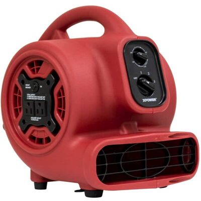 XPOWER - 1/4 HP 925 CFM Multi-Purpose Mini Air Mover, Dryer, Blower and Timer - Red XPOWER - 1/4 HP 925 CFM Multi-Purpose Mini Air Mover, Dryer, Blower and Timer - Red