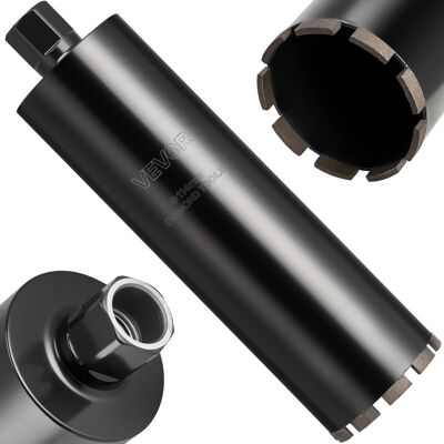 VEVOR - Core Drill Bit, 4-1/2 inch Diameter, 14 inch Drilling Depth, 1-1/4 in-7 Internal Thread, High-Precision Welding - Black VEVOR - Core Drill Bit, 4-1/2 inch Diameter, 14 inch Drilling Depth, 1-1/4 in-7 Internal Thread, High-Precision Welding - Black