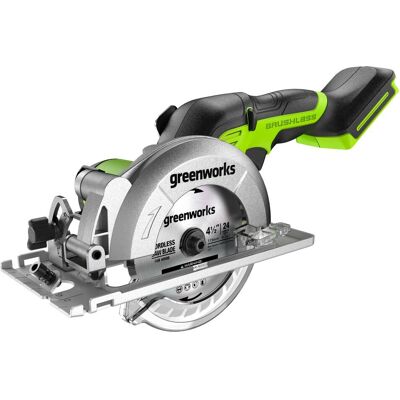 Greenworks - 24V Brushless 4.5" Compact Circular Saw (6,500 RPM) - Tool Only, Battery and Charger Not Included Greenworks - 24V Brushless 4.5" Compact Circular Saw (6,500 RPM) - Tool Only, Battery and Charger Not Included