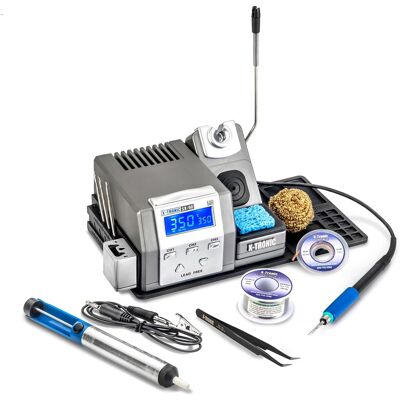 X-Tronic - SX-90 120 W Precision Micro Soldering Iron Station, 3 Temp Presets, °C/°F, Exclusive Temp Kicker Bar & More - Silver X-Tronic - SX-90 120 W Precision Micro Soldering Iron Station, 3 Temp Presets, °C/°F, Exclusive Temp Kicker Bar & More - Silver