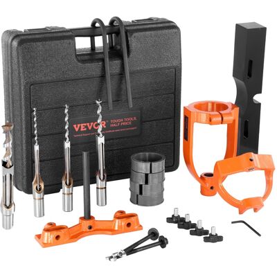 VEVOR - Mortising Attachment for Drill Press, 4 Model Drills Square Hole Chisel Set, Bench Drill Locator Set Mortise - Orange VEVOR - Mortising Attachment for Drill Press, 4 Model Drills Square Hole Chisel Set, Bench Drill Locator Set Mortise - Orange
