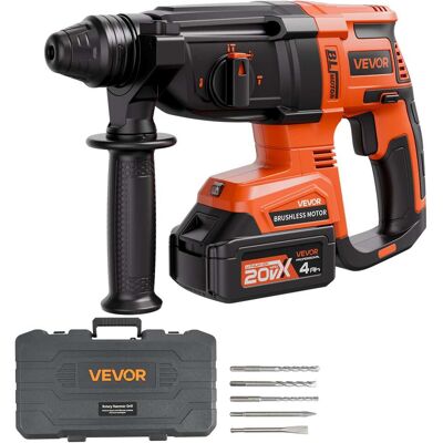 VEVOR - 20V Brushless Cordless Hammer Drill, Lithium-Ion 1.1 Inch Rotary Hammer Driver - Orange;Black VEVOR - 20V Brushless Cordless Hammer Drill, Lithium-Ion 1.1 Inch Rotary Hammer Driver - Orange;Black