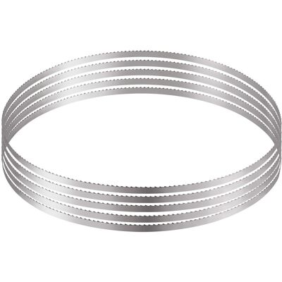 VEVOR - Band Saw Blade, 51.2x0.63x0.02 inch, 5 PCS/Pack Meat Bandsaw Blades for Replacement, Carbon Steel Blade - Silver VEVOR - Band Saw Blade, 51.2x0.63x0.02 inch, 5 PCS/Pack Meat Bandsaw Blades for Replacement, Carbon Steel Blade - Silver