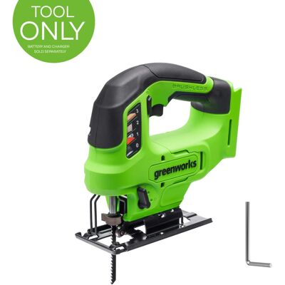 Greenworks - 24V Brushless Cordless 1" Jig Saw (3,000 SPM), Tool Only, Battery and Charger Not Included - Green Greenworks - 24V Brushless Cordless 1" Jig Saw (3,000 SPM), Tool Only, Battery and Charger Not Included - Green