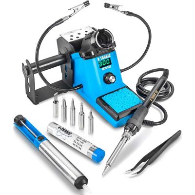X-Tronic - 9070-XR3 90W Soldering Iron Station with Sleep Function, Celsius/Fahrenheit, and Accessories - Light Blue X-Tronic - 9070-XR3 90W Soldering Iron Station with Sleep Function, Celsius/Fahrenheit, and Accessories - Light Blue