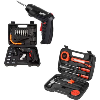 Pursonic - Power & Repair Kit: Rechargeable Electric Screwdriver & 9-Piece Handy Tool Set Pursonic - Power & Repair Kit: Rechargeable Electric Screwdriver & 9-Piece Handy Tool Set