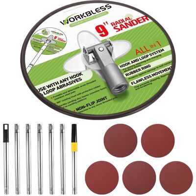 Unique Bargains - Pole Sander for Drywall, 79" Manual with Extension Poles, 9" Radial, 5pcs Sanding Sheets (80-240 Grit), Aluminum Unique Bargains - Pole Sander for Drywall, 79" Manual with Extension Poles, 9" Radial, 5pcs Sanding Sheets (80-240 Grit), Aluminum