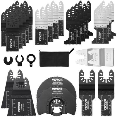 VEVOR - 30PCS Multi Tool Blades Kits, Universal Quick Release Oscillating Saw Blades - Black VEVOR - 30PCS Multi Tool Blades Kits, Universal Quick Release Oscillating Saw Blades - Black