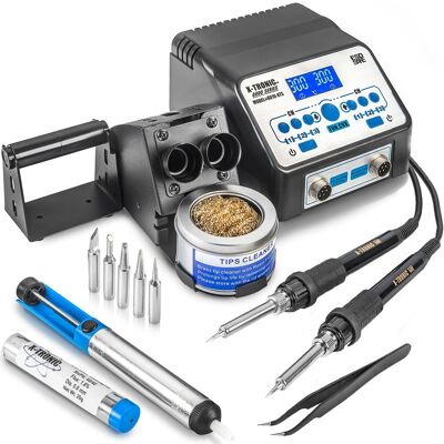 X-Tronic - 8010-XTS Soldering Iron Station Dual Independent Irons 6 Programmable Temp Presets, Auto Shut Down & More - Black X-Tronic - 8010-XTS Soldering Iron Station Dual Independent Irons 6 Programmable Temp Presets, Auto Shut Down & More - Black