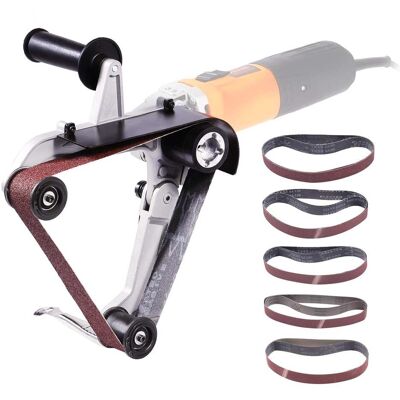 VEVOR - Belt Sander Adapter for Angle Grinder, Pipe Sanding Attachment with 5/8-11" Imperial Thread and 10PCS Sanding Belts - Silver VEVOR - Belt Sander Adapter for Angle Grinder, Pipe Sanding Attachment with 5/8-11" Imperial Thread and 10PCS Sanding Belts - Silver