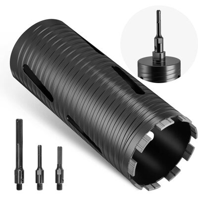VEVOR - Core Drill Bit, 4 inch Diameter, 9-1/2 inch Drilling Depth, 5/8-11 Internal Thread, Diamond Dry Coring Bit - Black VEVOR - Core Drill Bit, 4 inch Diameter, 9-1/2 inch Drilling Depth, 5/8-11 Internal Thread, Diamond Dry Coring Bit - Black