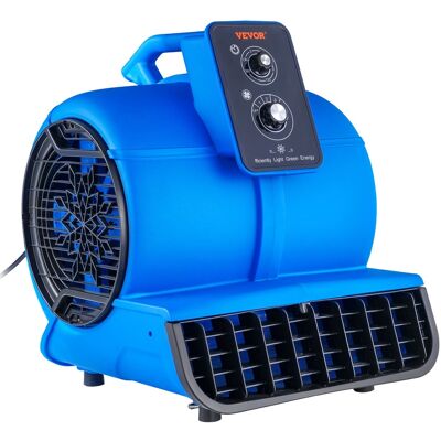 VEVOR - Floor Blower, 1/2 HP, 2600 CFM Air Mover for Drying and Cooling, Portable Carpet Dryer Fan with 4 Blowing Angles - Blue VEVOR - Floor Blower, 1/2 HP, 2600 CFM Air Mover for Drying and Cooling, Portable Carpet Dryer Fan with 4 Blowing Angles - Blue