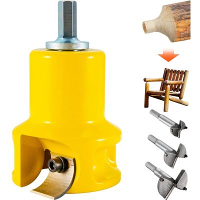 VEVOR - Tenon Cutter,1.5"/38 mm Diameter, Premium Aluminum & Steel Log Furniture Cutter, with Dual Curved Blades & Button Screws - Yellow VEVOR - Tenon Cutter,1.5"/38 mm Diameter, Premium Aluminum & Steel Log Furniture Cutter, with Dual Curved Blades & Button Screws - Yellow
