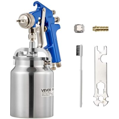 VEVOR - Siphon Feed Spray Gun, High Atomization Air Paint Spray Gun, 1000cc Automotive Paint Sprayer with 1.8 mm Nozzle - Stainless Steel VEVOR - Siphon Feed Spray Gun, High Atomization Air Paint Spray Gun, 1000cc Automotive Paint Sprayer with 1.8 mm Nozzle - Stainless Steel