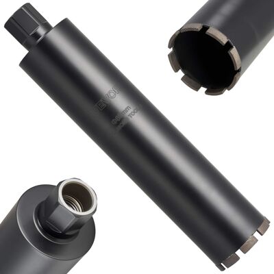 VEVOR - Core Drill Bit, 3-1/2 inch Diameter, 14 inch Drilling Depth, 1-1/4 in-7 Internal Thread, High-Precision Welding - Black VEVOR - Core Drill Bit, 3-1/2 inch Diameter, 14 inch Drilling Depth, 1-1/4 in-7 Internal Thread, High-Precision Welding - Black