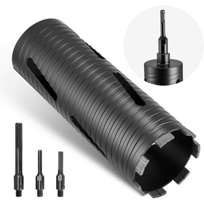 VEVOR - Core Drill Bit, 3-1/2 inch Diameter, 9-1/2 inch Drilling Depth, 5/8-11 Internal Thread, Diamond Dry Coring Bit - Black VEVOR - Core Drill Bit, 3-1/2 inch Diameter, 9-1/2 inch Drilling Depth, 5/8-11 Internal Thread, Diamond Dry Coring Bit - Black