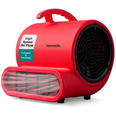 SereneLife - Air Mover High-Performance Portable Blower, 3-Speed Blower Fan 1000 CFM Air Dryer with Adjustable Tilt - red SereneLife - Air Mover High-Performance Portable Blower, 3-Speed Blower Fan 1000 CFM Air Dryer with Adjustable Tilt - red