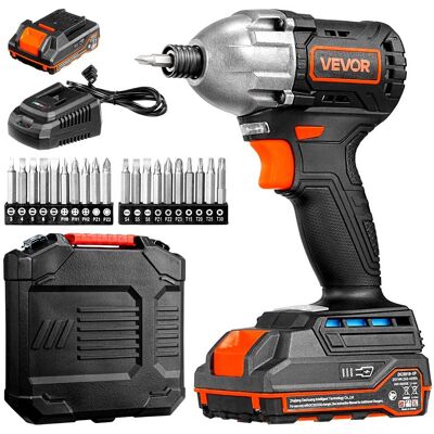 VEVOR - Impact Driver, 1/4 In, 2800 RPM Max Speed, 20V Brushless Motor, Electric Cordless Impact Driver Kit with Battery,20 Bits - Black,Orange VEVOR - Impact Driver, 1/4 In, 2800 RPM Max Speed, 20V Brushless Motor, Electric Cordless Impact Driver Kit with Battery,20 Bits - Black,Orange