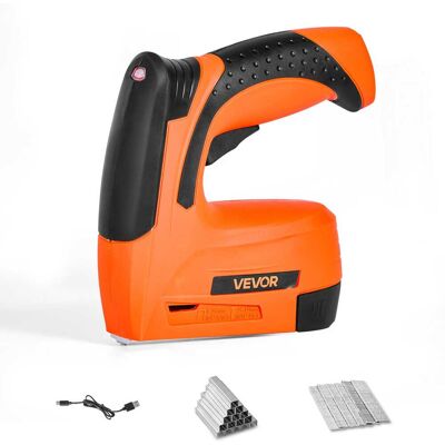 VEVOR - Cordless Brad Nailer, 2-in-1 Nail Gun Staple Gun, 18 Gauge 5/8 inch, Battery Powered, with 1000 Pcs Staples - Orange;Black VEVOR - Cordless Brad Nailer, 2-in-1 Nail Gun Staple Gun, 18 Gauge 5/8 inch, Battery Powered, with 1000 Pcs Staples - Orange;Black