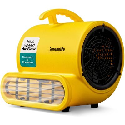 SereneLife - Air Mover High-Performance Portable Blower, 3-Speed Blower Fan 1000 CFM Air Dryer with Adjustable Tilt - Yellow SereneLife - Air Mover High-Performance Portable Blower, 3-Speed Blower Fan 1000 CFM Air Dryer with Adjustable Tilt - Yellow