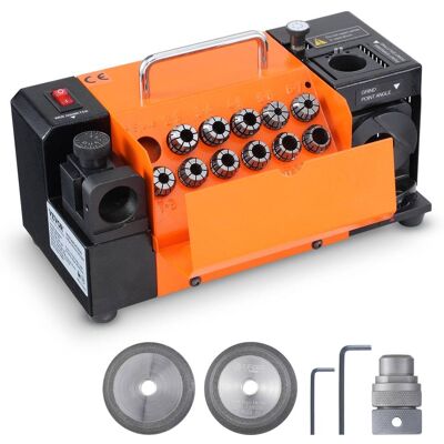 VEVOR - 3-13mm Drill Bits Grinder Sharpener, Lip Relief Angle & 95°-135° Point Angle Adjustable Drill Bit Re-Sharpener - Orange VEVOR - 3-13mm Drill Bits Grinder Sharpener, Lip Relief Angle & 95°-135° Point Angle Adjustable Drill Bit Re-Sharpener - Orange