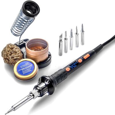 X-Tronic - 1010-PRO 65 W Soldering Iron Triple LED Illumination, Adjustable Sleep, 5 Extra Solder Tips & More - Black X-Tronic - 1010-PRO 65 W Soldering Iron Triple LED Illumination, Adjustable Sleep, 5 Extra Solder Tips & More - Black
