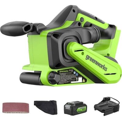 Greenworks - 24V Brushless Cordless 3 x 18in. Belt Sander - 4.0Ah Battery and Charger Greenworks - 24V Brushless Cordless 3 x 18in. Belt Sander - 4.0Ah Battery and Charger