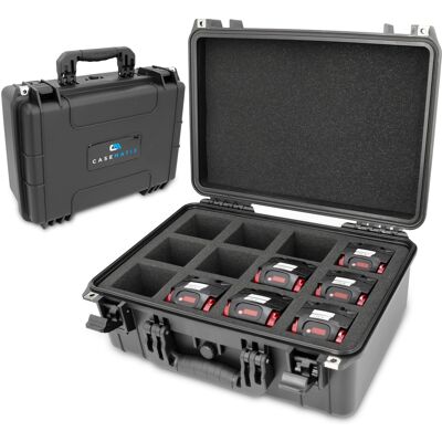 CASEMATIX - 12-Battery Hard Case for Milwaukee M18 Batteries, Waterproof Drill Battery Storage Tool Case with Custom Compartments CASEMATIX - 12-Battery Hard Case for Milwaukee M18 Batteries, Waterproof Drill Battery Storage Tool Case with Custom Compartments