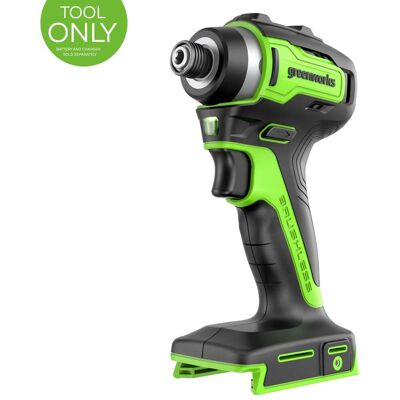 Greenworks - 24V 1/4" Hex 1950 in/lbs Brushless Cordless Impact Driver - Tool Only, Battery and Charger Not Included Greenworks - 24V 1/4" Hex 1950 in/lbs Brushless Cordless Impact Driver - Tool Only, Battery and Charger Not Included