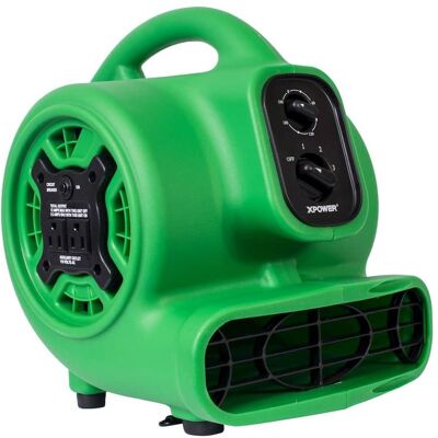 XPOWER - 1/4 HP 925 CFM Multi-Purpose Mini Air Mover, Dryer, Blower and Timer - Green XPOWER - 1/4 HP 925 CFM Multi-Purpose Mini Air Mover, Dryer, Blower and Timer - Green