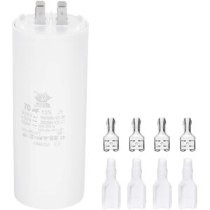 Unique Bargains - 70uF CBB60 Run Capacitor, AC 450V 4 Pin Double Insert with Sheath Spring for Motor Start - White Unique Bargains - 70uF CBB60 Run Capacitor, AC 450V 4 Pin Double Insert with Sheath Spring for Motor Start - White