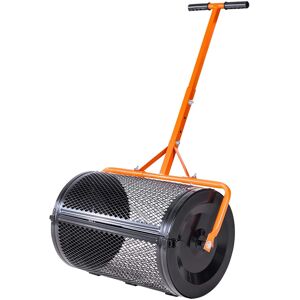 VEVOR - Compost Spreader, 24 in Wide Peat Moss Spreader with T Shaped Handle, 3 Heights Adjustable, Powder-Coated Steel Garden - Black;Orange VEVOR - Compost Spreader, 24 in Wide Peat Moss Spreader with T Shaped Handle, 3 Heights Adjustable, Powder-Coated Steel Garden - Black;Orange