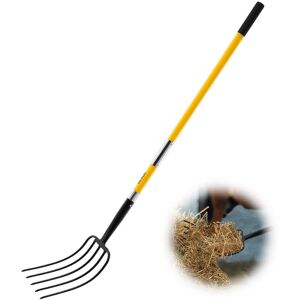 VEVOR - Garden Fork, 5-Tine Gardening Pitchfork with Fiberglass Handle, 57 in Heavy Duty Digging Fork with Y Grip - Red VEVOR - Garden Fork, 5-Tine Gardening Pitchfork with Fiberglass Handle, 57 in Heavy Duty Digging Fork with Y Grip - Red