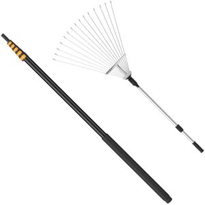Fixm - 6.62 to 31 ft Adjustable Telescopic Roof & Yard Rake - Black Fixm - 6.62 to 31 ft Adjustable Telescopic Roof & Yard Rake - Black