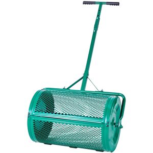 VEVOR - Compost Spreader, 24 in Wide Peat Moss Spreader with Push/Tow Handle, 4 Heights Adjustable, Powder-Coated Steel Garden - Green VEVOR - Compost Spreader, 24 in Wide Peat Moss Spreader with Push/Tow Handle, 4 Heights Adjustable, Powder-Coated Steel Garden - Green