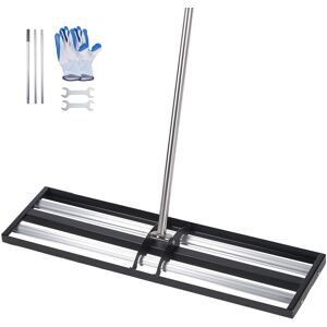 VEVOR - Updated Lawn Leveling Rake with Roller, 48'' x 10" Stainless Steel Lawn Leveler with 83.9'' Adjustable Handle - Black VEVOR - Updated Lawn Leveling Rake with Roller, 48'' x 10" Stainless Steel Lawn Leveler with 83.9'' Adjustable Handle - Black