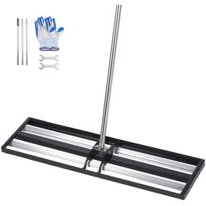 VEVOR - Updated Lawn Leveling Rake with Roller, 30" x 10" Stainless Steel Lawn Leveler with 83.9" Adjustable Handle, Heavy Duty - Black VEVOR - Updated Lawn Leveling Rake with Roller, 30" x 10" Stainless Steel Lawn Leveler with 83.9" Adjustable Handle, Heavy Duty - Black